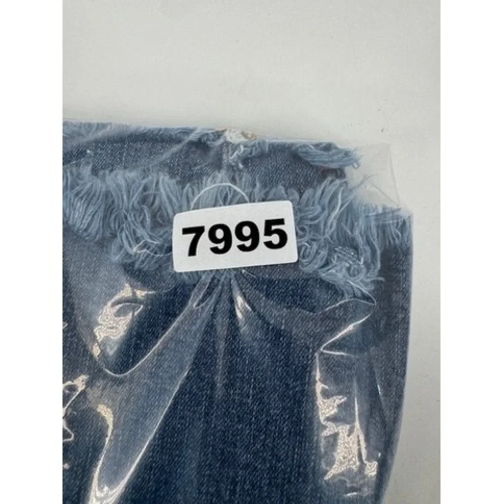True Religion Denim Shorts Mens 32 Blue Frayed Hem‎ Horseshoe Flap Pocket Y2K